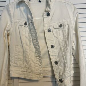 American Eagle Outfitters White Jean Jacket Classic Style